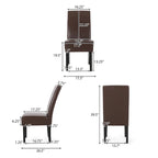 Button-Tufted Upholstered Dining Chairs, Set of 6, Mid-Century Modern Faux Leather