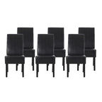 Button-Tufted Upholstered Dining Chairs, Set of 6, Mid-Century Modern Faux Leather
