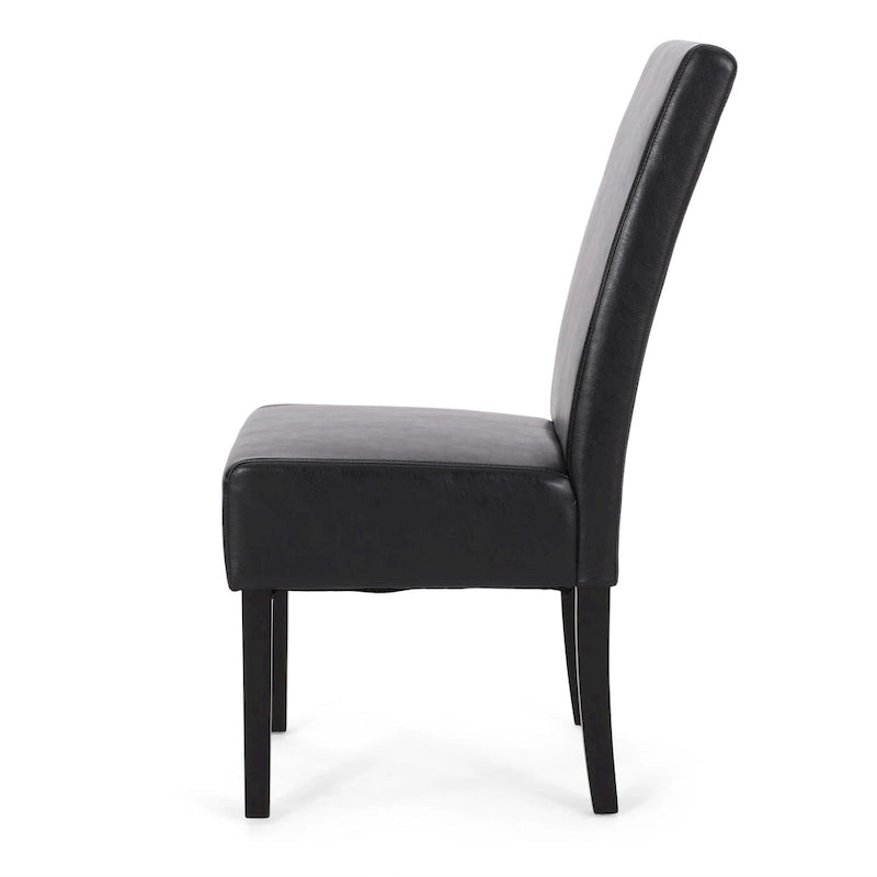 Button-Tufted Upholstered Dining Chairs, Set of 6, Mid-Century Modern Faux Leather