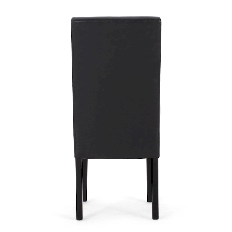 Button-Tufted Upholstered Dining Chairs, Set of 6, Mid-Century Modern Faux Leather