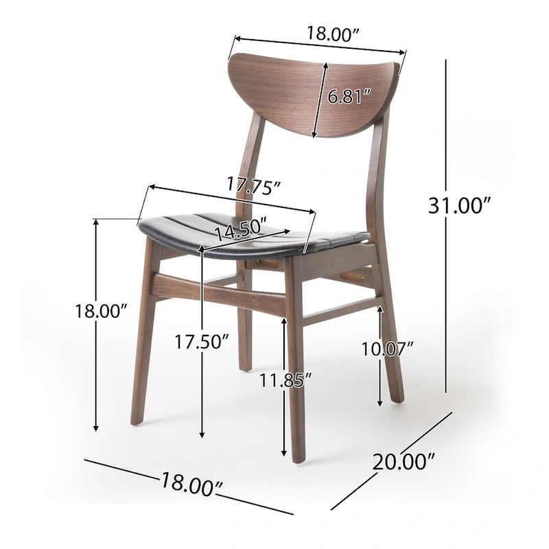 Wooden rectangular dining table and chairs