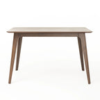 Wooden rectangular dining table and chairs