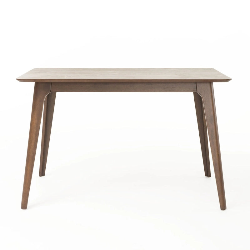 Wooden rectangular dining table and chairs