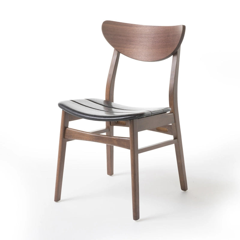 Wooden rectangular dining table and chairs
