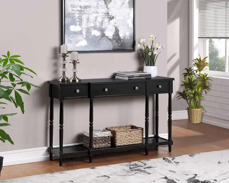 Convenience Concepts Cheyenne 3 Drawer Console Table with Shelf
