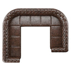 Tufted U-Shaped Sectional Sofa 10-Seater with Scroll Arms