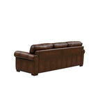 Brown Top Grain Leather Sofa with Track Arms
