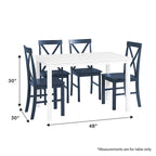Dining Table with 4 X-Back Chairs
