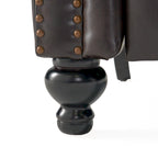 Brown Tufted Pushback Recliner with Nailhead Trim
