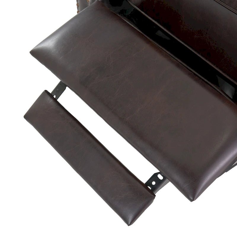 Brown Tufted Pushback Recliner with Nailhead Trim