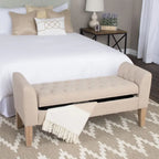 Tufted Storage Bench Settee - Sand Dune - 2-3 Seater