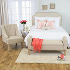 Tufted Storage Bench Settee - Sand Dune - 2-3 Seater