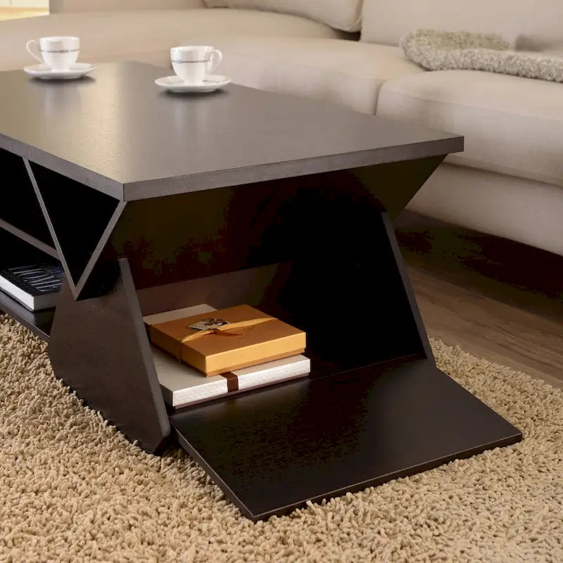 Espresso 47-inch 4-Shelf Coffee Table