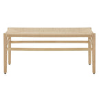 Natural Wood Bench with Woven Rope Seat - 2 Person