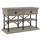 Industrial Console Table with 2 Drawers and Shelves