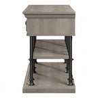 Industrial Console Table with 2 Drawers and Shelves