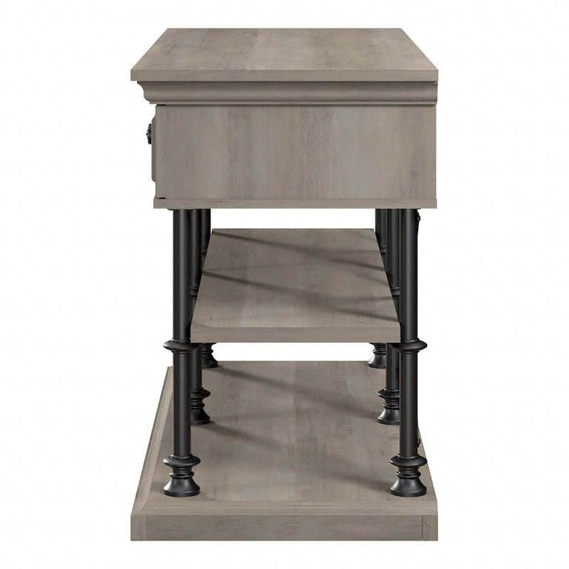 Industrial Console Table with 2 Drawers and Shelves