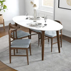 White Oval Dining Table 67" - Seats 4