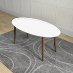 White Oval Dining Table 67" - Seats 4