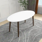 White Oval Dining Table 67" - Seats 4