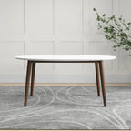 White Oval Dining Table 67" - Seats 4