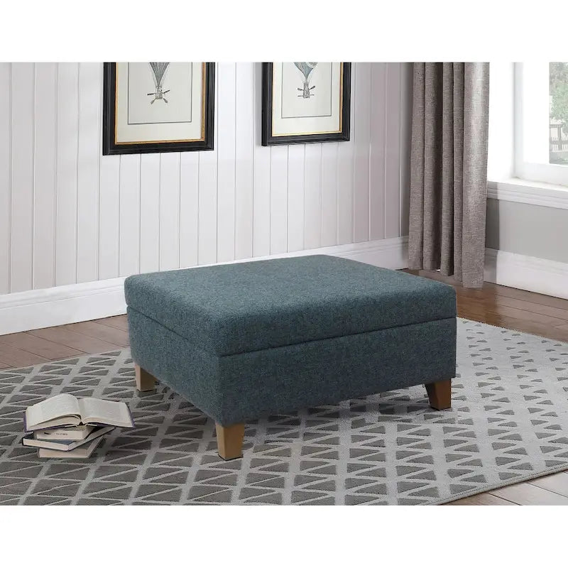 HomePop Luxury 32  Square Storage Ottoman