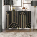 Modern 4-Shelf Sideboard Buffet with Storage Cabinet - Black/White