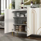 Modern 4-Shelf Sideboard Buffet with Storage Cabinet - Black/White