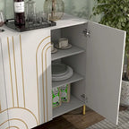Modern 4-Shelf Sideboard Buffet with Storage Cabinet - Black/White