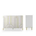 Modern 4-Shelf Sideboard Buffet with Storage Cabinet - Black/White