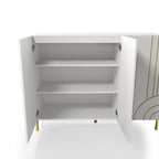 Modern 4-Shelf Sideboard Buffet with Storage Cabinet - Black/White
