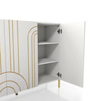 Modern 4-Shelf Sideboard Buffet with Storage Cabinet - Black/White