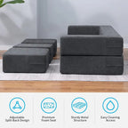 Queen Convertible Velvet Futon Sofa Bed with 3 Ottomans,Memory Foam,Foldable Mattress Floor Couch Sofa