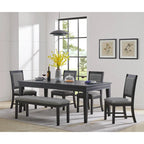 Extendable Dining Table - Antique White & Grey - Seats 6