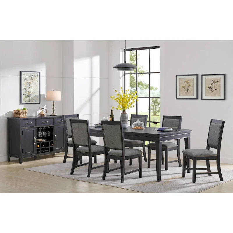Extendable Dining Table - Antique White & Grey - Seats 6