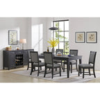 Extendable Dining Table - Antique White & Grey - Seats 6