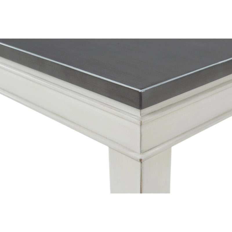 Extendable Dining Table - Antique White & Grey - Seats 6