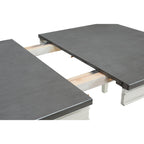 Extendable Dining Table - Antique White & Grey - Seats 6