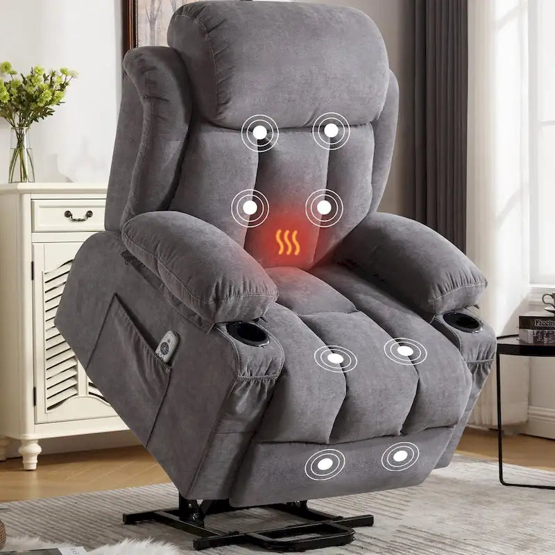 Power Lift Chairs Recliners, Heat & Massage, USB Port, Remote Control
