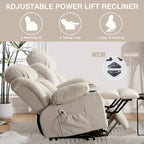 Power Lift Chairs Recliners, Heat & Massage, USB Port, Remote Control
