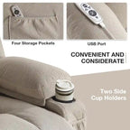 Power Lift Chairs Recliners, Heat & Massage, USB Port, Remote Control