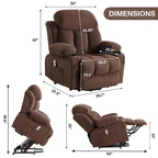 Power Lift Chairs Recliners, Heat & Massage, USB Port, Remote Control