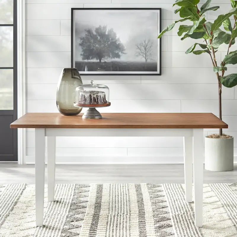 Driftwood & Black Farmhouse Dining Table for 6