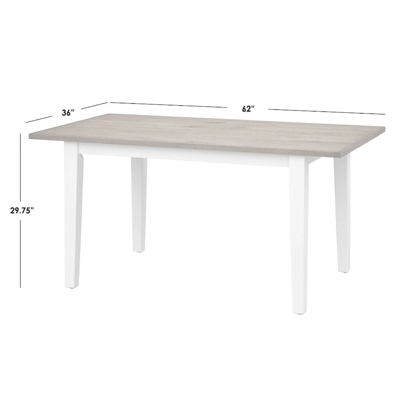 Driftwood & Black Farmhouse Dining Table for 6
