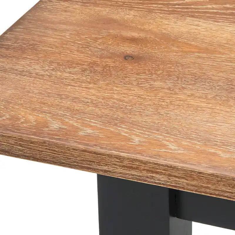 Driftwood & Black Farmhouse Dining Table for 6