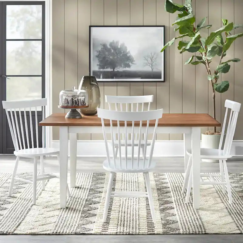 Driftwood & Black Farmhouse Dining Table for 6