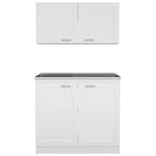 Kitchen Cabinet with Doors - White/Black/Grey - 2 Person