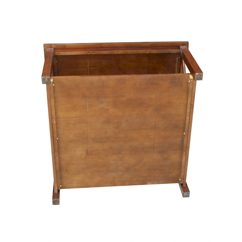 Solid Wood Square Coffee Table with X-Shaped Supports