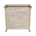 Solid Wood Square Coffee Table with X-Shaped Supports