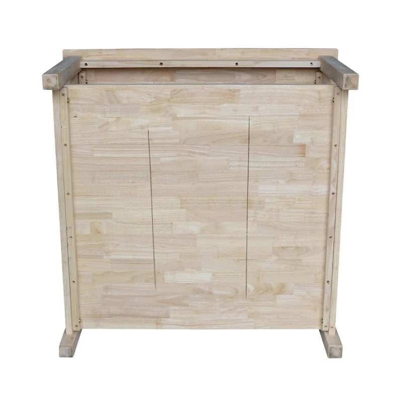 Solid Wood Square Coffee Table with X-Shaped Supports